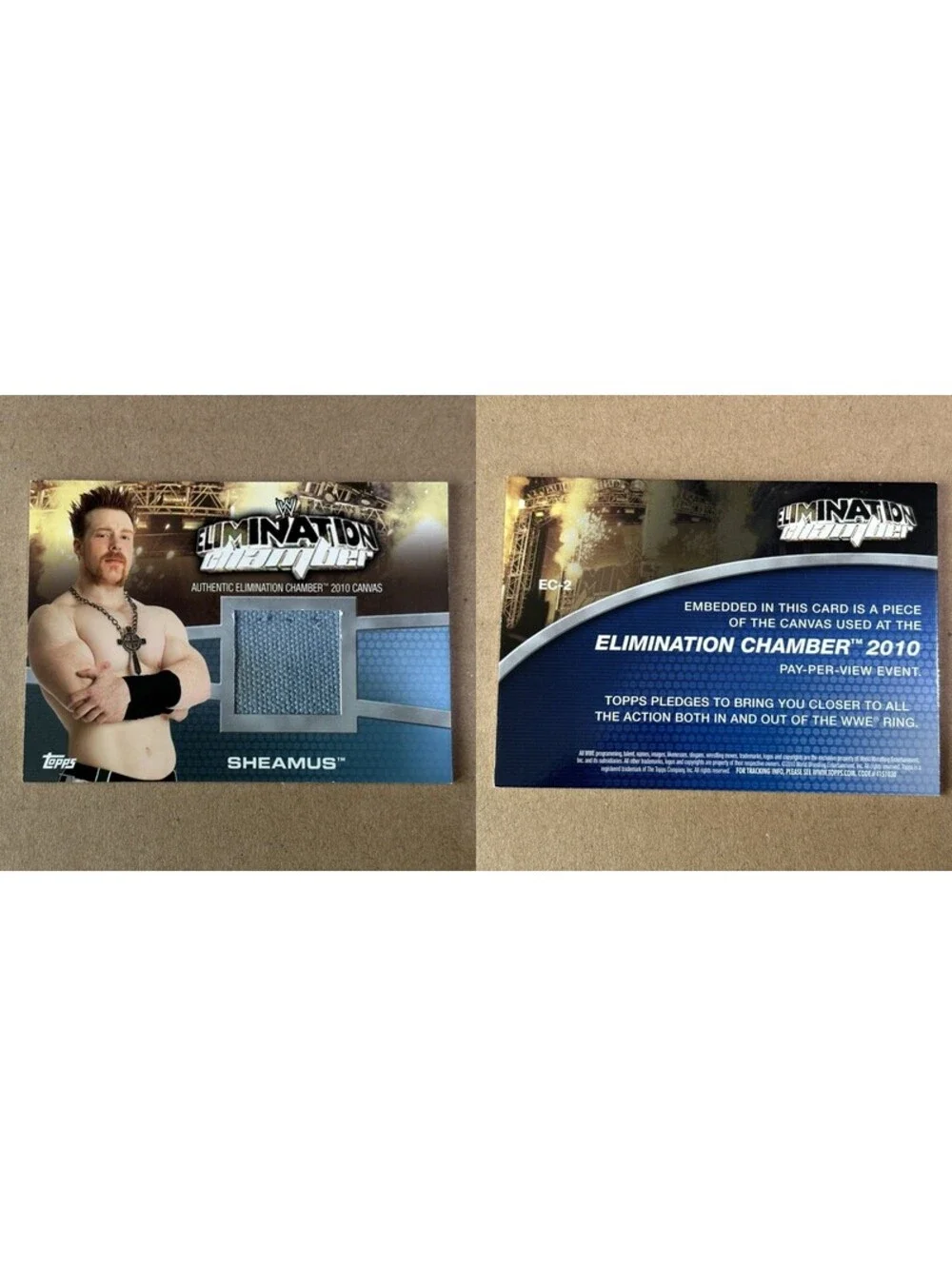 2010 Topps WWE Sheamus #EC-2 Elimination Chamber Canvas Relic